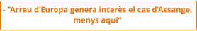- “Arreu d’Europa genera interès el cas d’Assange,  menys aquí”