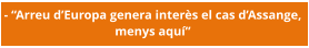 - “Arreu d’Europa genera interès el cas d’Assange,  menys aquí”