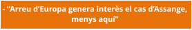 - “Arreu d’Europa genera interès el cas d’Assange,  menys aquí”